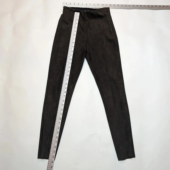 Zara  Suede Brown Green Skinny Dress Pants Zipper Ankle Woman's XS - Picture 2 of 8